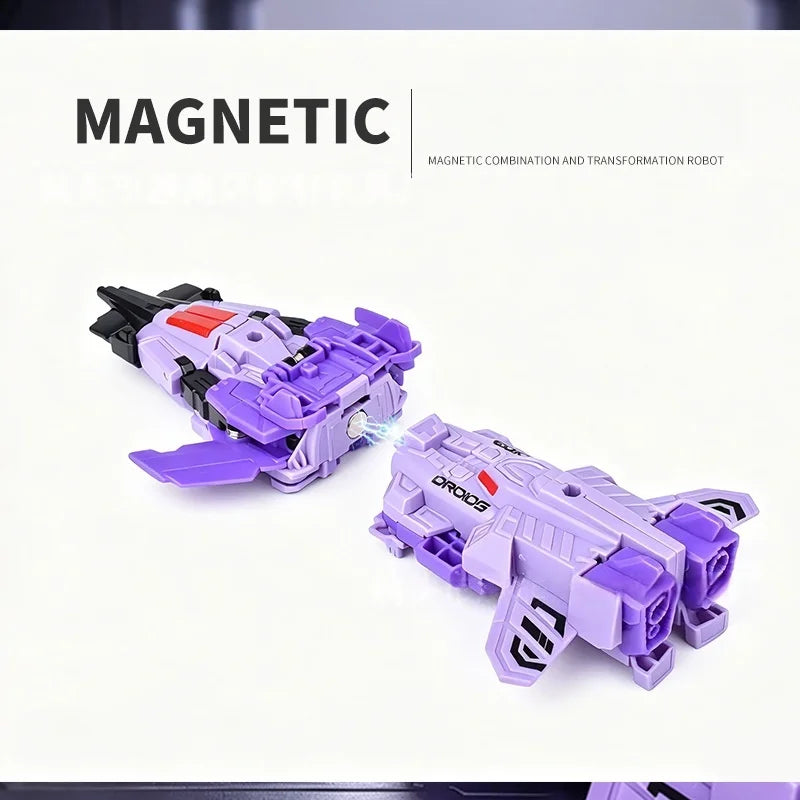 2-in-1 magnetic attraction Transformation Toy, Magnetic Force Transformation Battle Tank Car Robot Model Birthday Christmas Gift