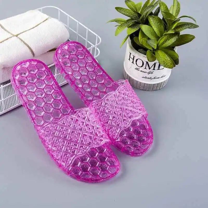 Classic Plastic Mom Slippers Women's Outdoor Fashionable Non-Smelly Old-Style Crystal Jelly Slippers Home Comfortable Sandals