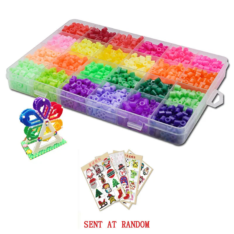 24/72 colors box set hama beads toy 2.6/5mm perler educational Kids 3D puzzles diy toys fuse beads pegboard sheets ironing paper