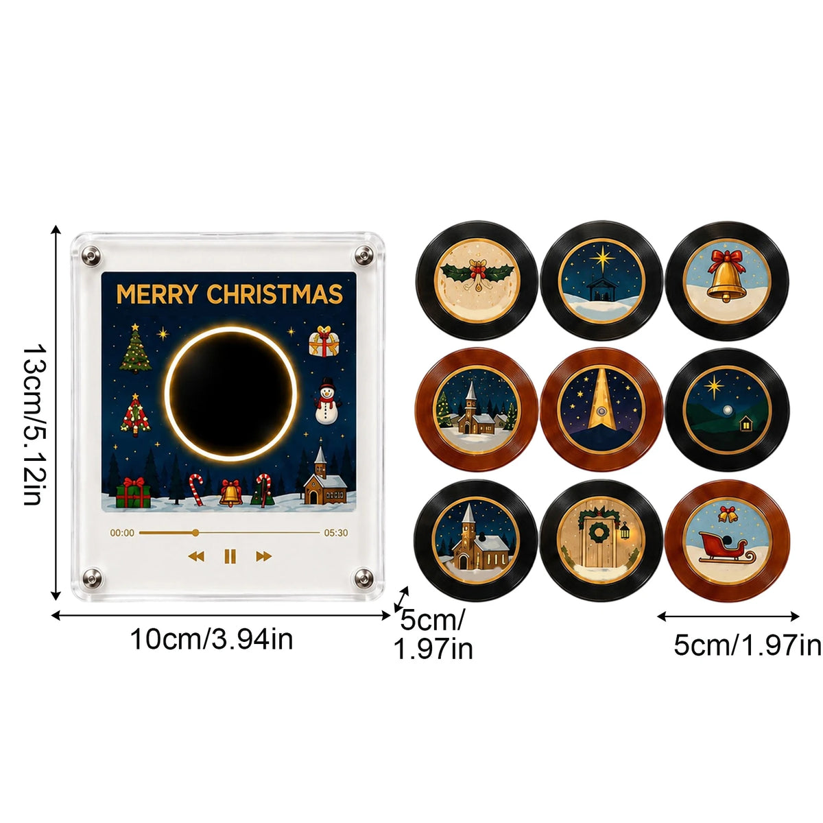 Rotating Disc Night Light NFC Induction Music Box Fridge Magnet Player Magnetic Refrigerator Sticker Ambient Lamp Birthday Gift