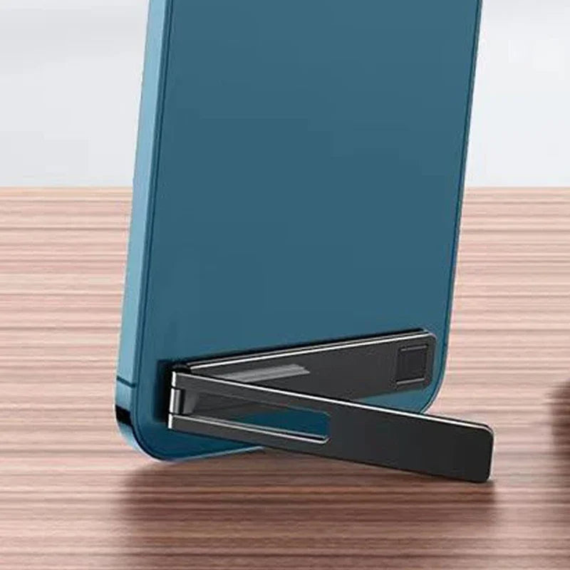 Ultra-Thin Metal Folding Phone Holder Alloy Invisible Back Stick Phone Desktop Holder Portable Mobile Support Phone Stand