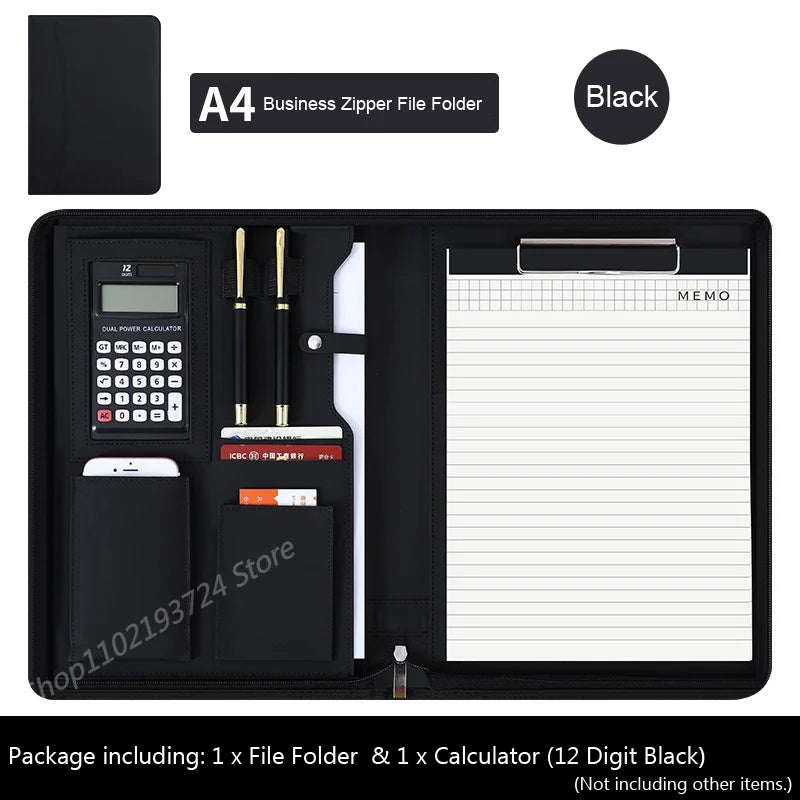 Multifunctional Conference Folder Document A4 Business Stationery Folder Leather Contract Office Filing Binders Folders Supplies