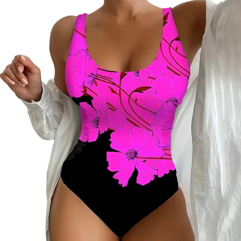 Summer Print Sexy One Piece Swimsuits Closed Women Swimwear Push Up Swimming Wear Body Bathing Suits Beachwear Pool Bather 2025