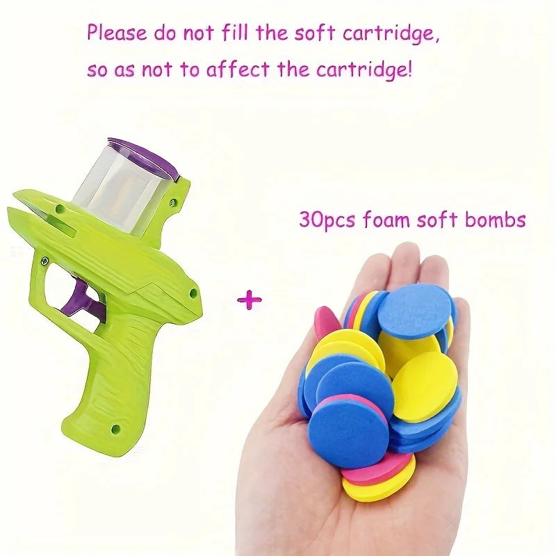 Funny Cat Toys Creative Turnip Gun with 15pcs Reusable Foam Frisbee Pet Hunting Interactive Toy Dog Cat Pet Supplies