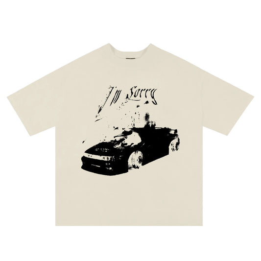 Vintage Gothic Oversized Men T-shirt Harajuku Hip Hop Tops Aesthetic Car Graphic Print Y2k Clothes Streetwear Fashion Korean Tee