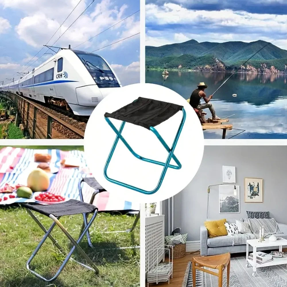 Outdoor Aluminium Alloy Portable Folding Picnic Camping Stool MIni Storage Fishing Chair Ultralight