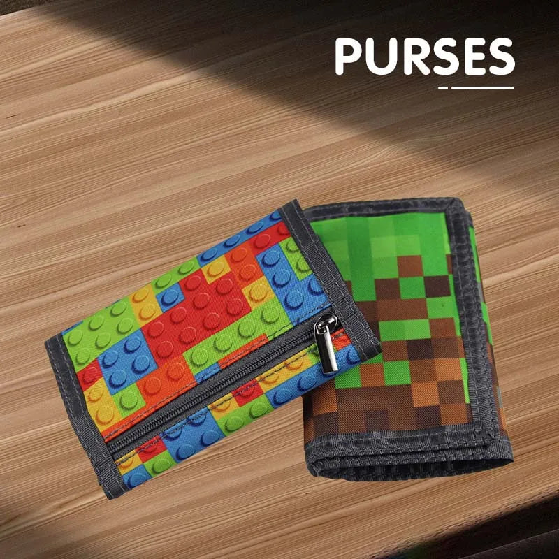 Childrens Wallet ,Foldable Canvas Coin Purse Primary ,School Student Card Bag, Multifunctional Wallet ,Student Cartoon Money Cli