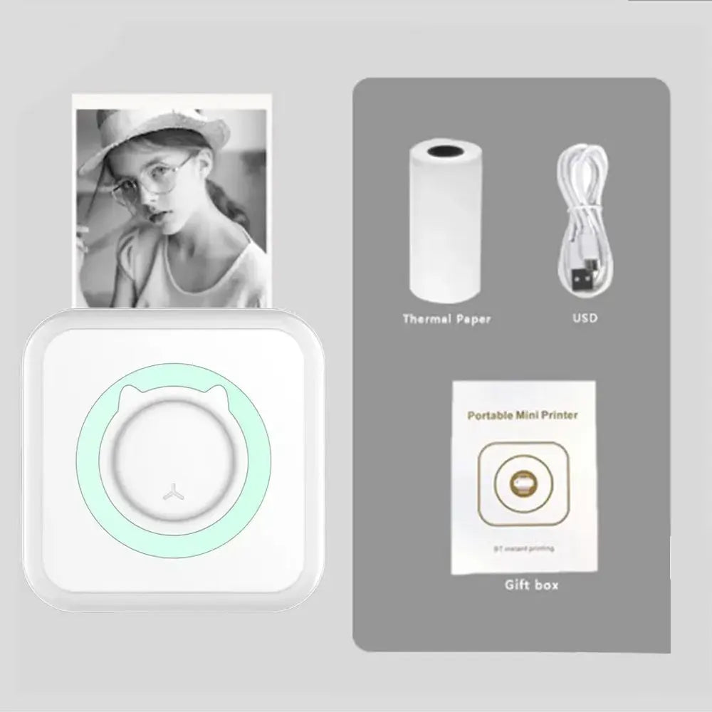 Mini HD Portable Label Thermal Printer Endurance Bluetooth Printer for Student Error Title Note Wrong Pocket Inkless Printing