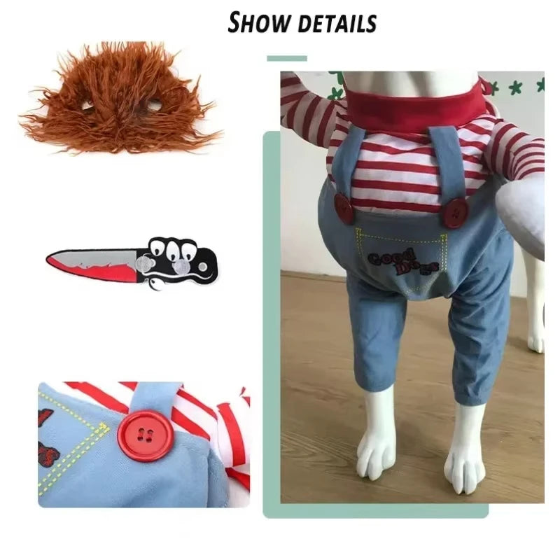 Funny Halloween Pet Costume for Small/Medium Dogs & Cats - Adjustable Puppy Cosplay for French Bulldogs, Chihuahuas & More