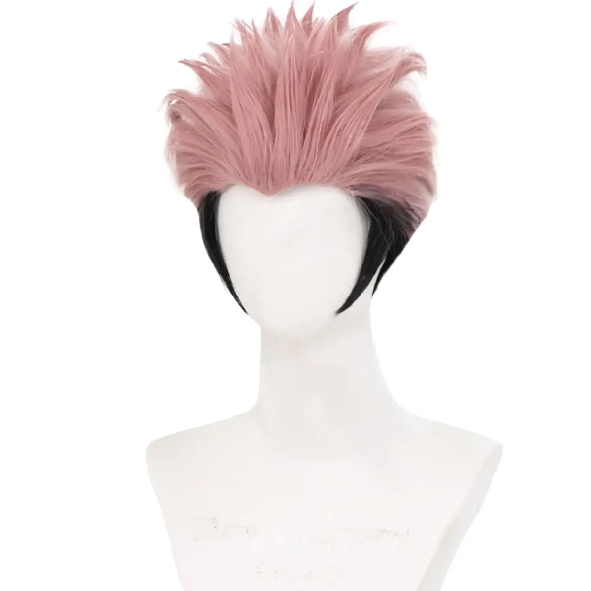 Ryomen Sukuna Wig Mens Pink Black Wig Boys Pink Anime Hair Heat Resistant Synthetic for Halloween Costume Cosplay