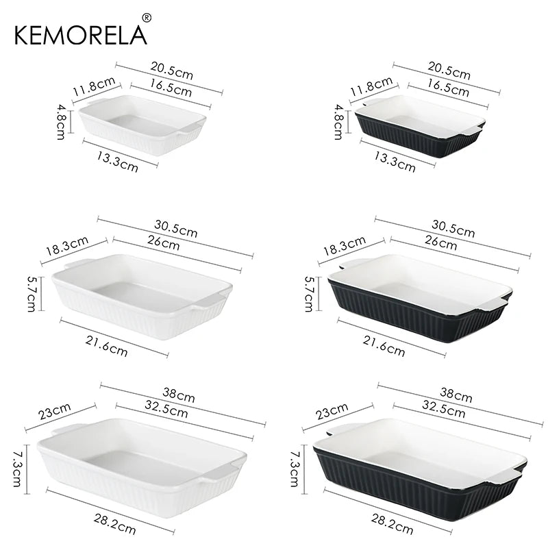 1PC Ceramic Baking Dish, Available in 3 Sizes Lasagna Pan Deep for Oven, with Handles,Oven Safe and Durable Bakeware for Lasagna