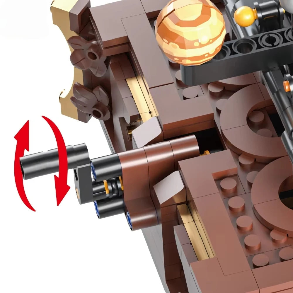 Mini Building Blocks Solar System Model STEM Toys Rotating Sun and Planets DIY Planetarium Projector Science Learning for Kids