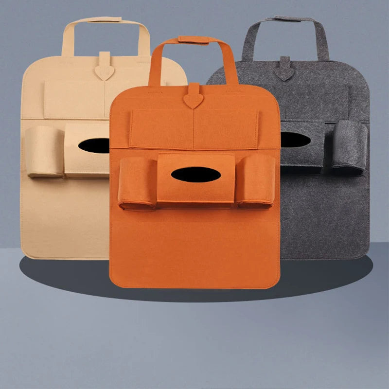 1pcs Car Seat Back Handing Storage Bag Multi-function Felt Bag,Interior Storage And Organization Supplies