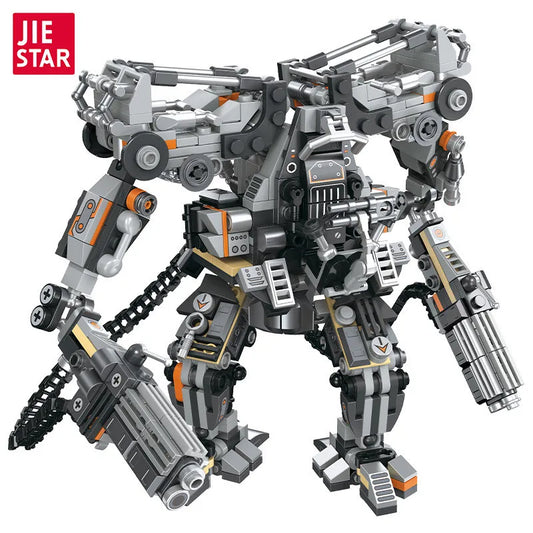 684PCS MOC Robot Action Figure Mechanical Mecha Sci-Fi Desktop Collectible Ornament Mini Bricks Toy Boys Birthday Gift