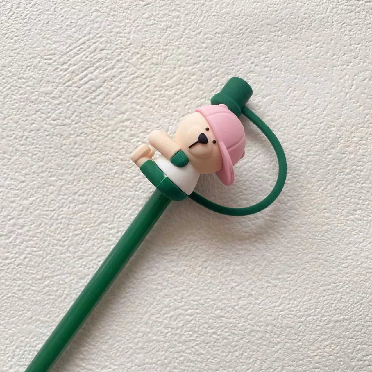 1pc Cute Bear Silicone Straw Cover Dust Plug for 7-8mm Straw Cups Tumblers Drink Lid Cap Creative Straw Toppers Cup Accessories