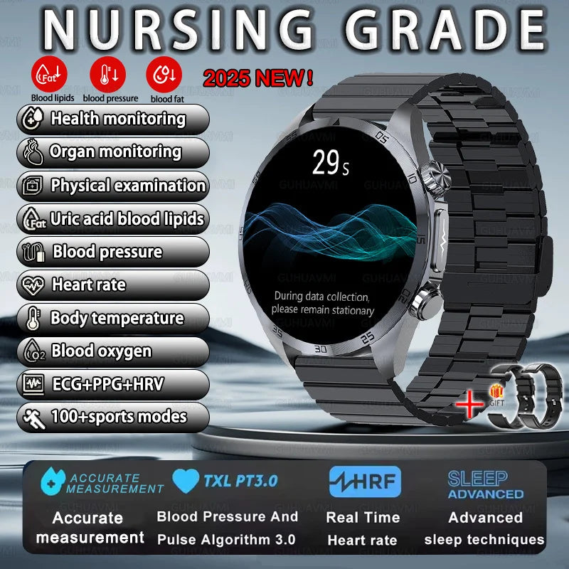 2026 NEW For Health Pulse Therapy Smart Watch ECG+PPG Blood Fats Uric Acid BT Call Sports CES Sleep Organ detection Health Watch