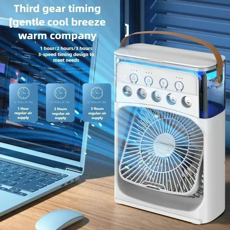Spray Cooling Air Conditioning Mini Student Dormitory Summer Charging Mute Small Desktop Fan Desktop Humidifier Fan Amagi