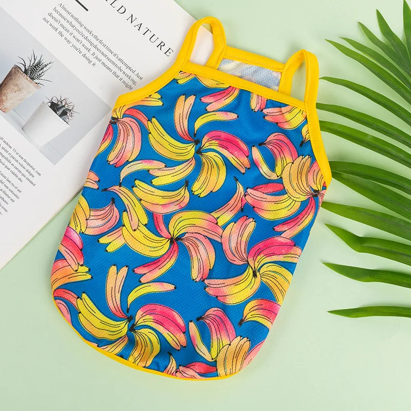 XS-XXL Ultra Thin Dog Cooling Vest Breathable Clothes Pet Clothes for Small Dogs Cute Fruit Print Summer Puppy Cat Cheap T-shirt