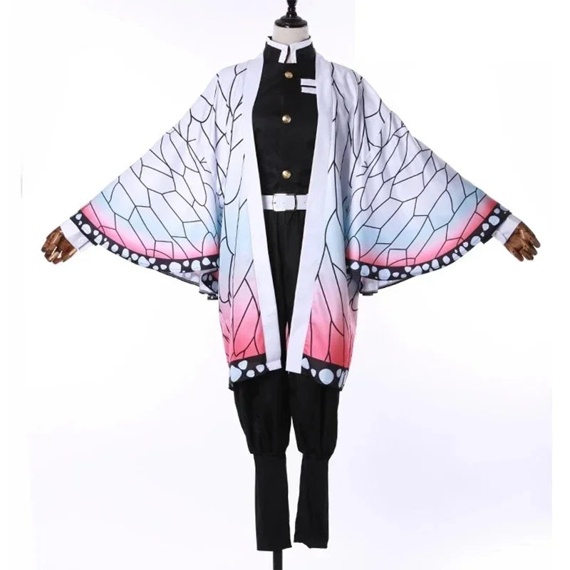 AnimeKochou Shinobu Cosplay Costume  Kochou Uniforms Wigs Hairs Halloween For Kids Adult Cos Party
