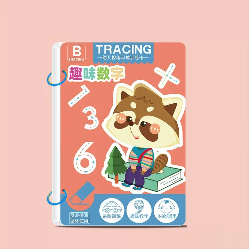 Reusable Magical Tracing Workbook - Pen Control Practice Book for Toddlers, Writing & Drawing Educational Toy