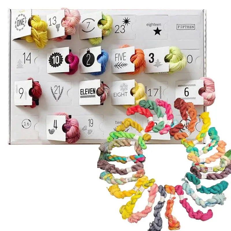 Wool Yarn Advent Calendar 2024 24 Day Christmas Handmade Knitting Marker Calendar for Knitter Markers	2025 New Year Gifts Noel