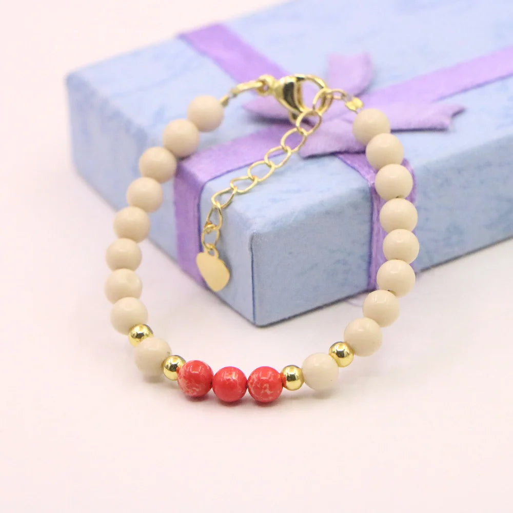 Fashion Lovely Natural Stone Crystal Bracelet Baby Baptism Lobster Clasp Parts Yoga Christmas Wedding Girls Gift Jewelry Charm