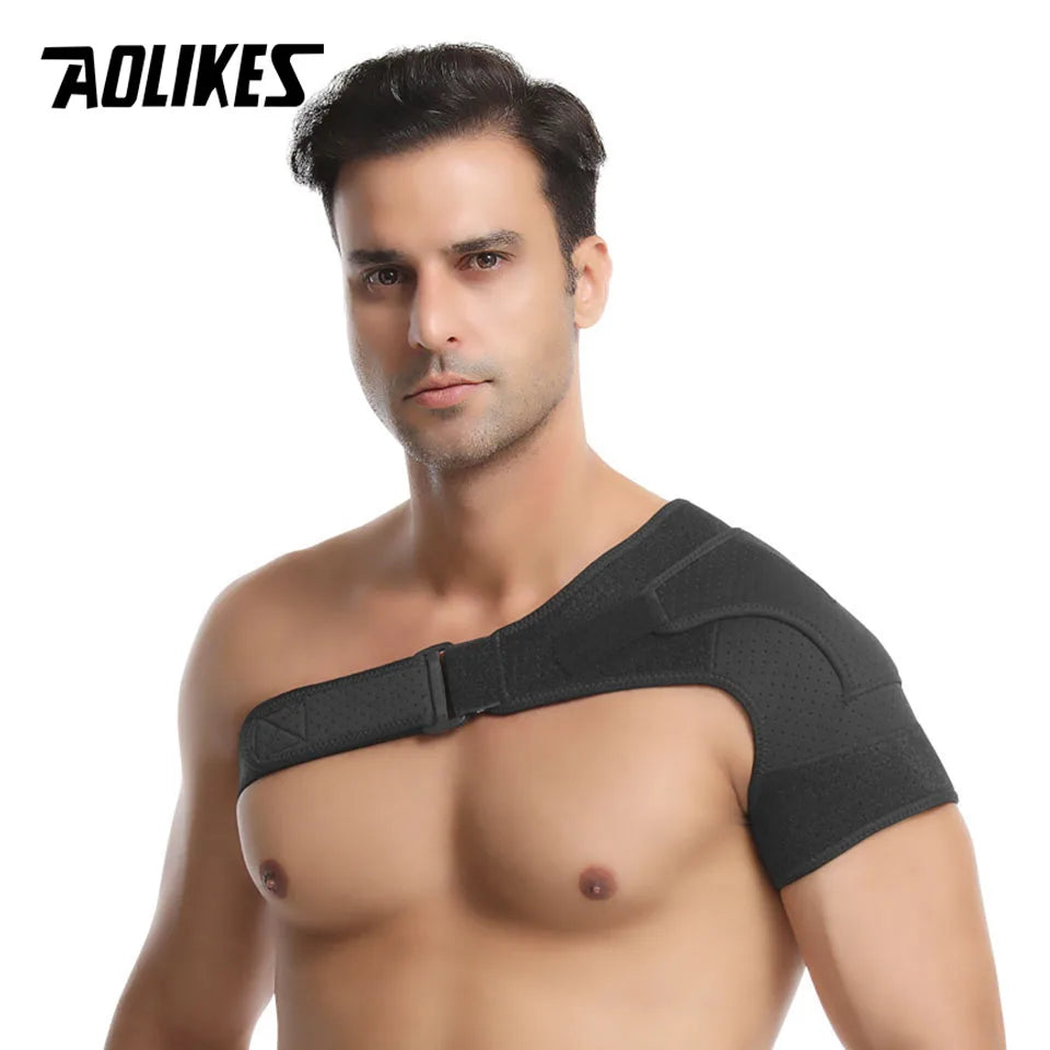 AOLIKES New Shoulder Brace Adjustable Shoulder Support With Pressure Pad for Injury Prevention, Sprain,Soreness,Tendinitis