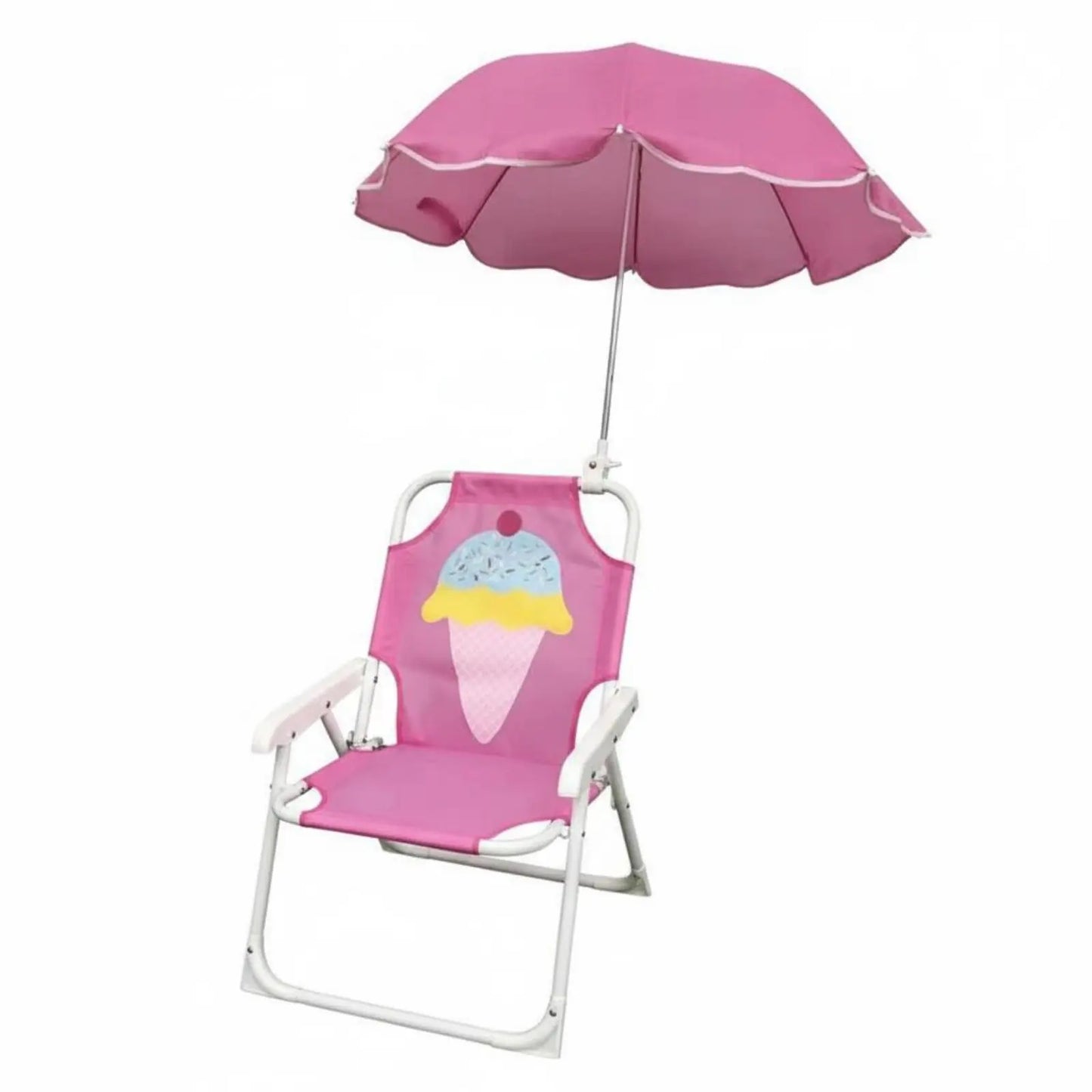 Outdoor Folding Chair Children'S Beach Chair With Sun Umbrella Camping Children'S Leisure Backrest Chair For Summer