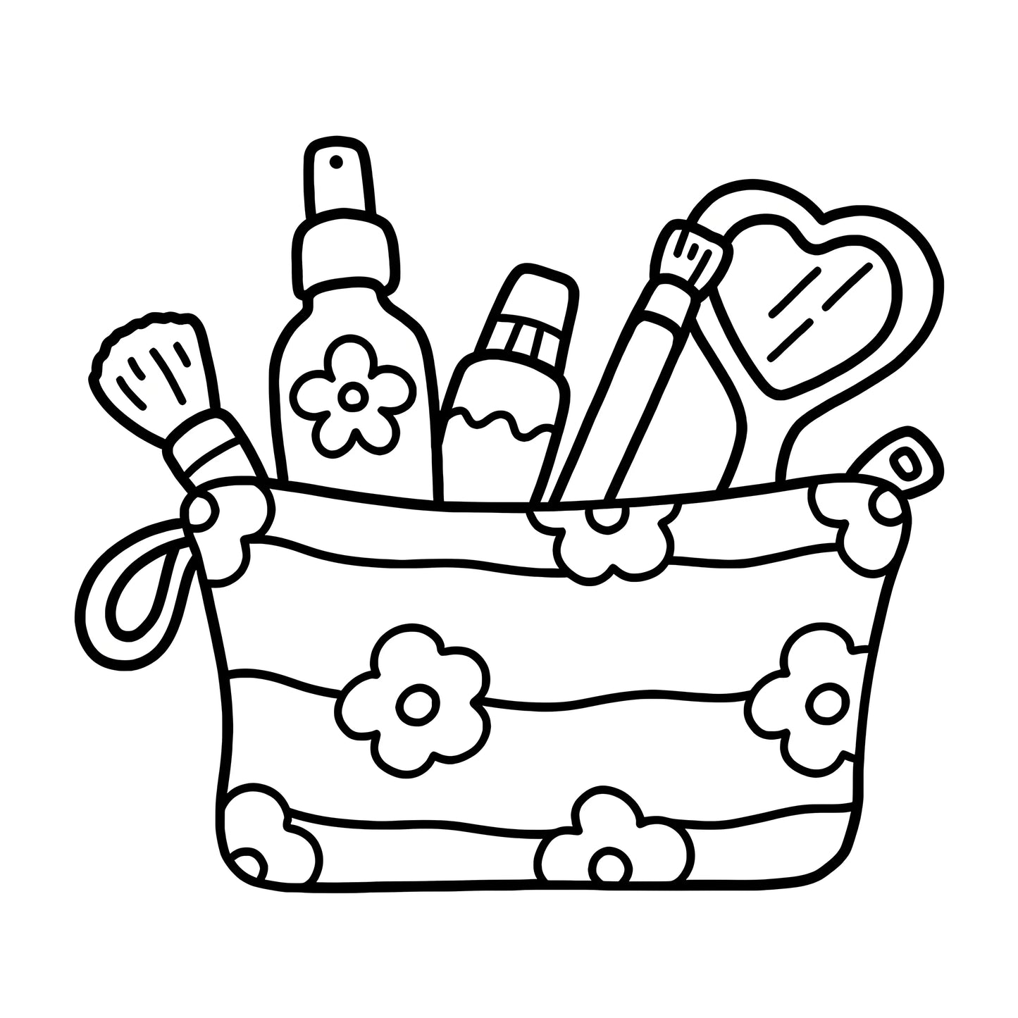 COSMETICS PATTERNS bold-easy Coloring Book for Adults Cute Drawing Book Perfect Gift for Party and Birthday