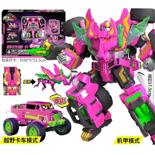Metal Cardbot W BLAION & BLUE COP W Grand Blue Leon Transforming Robot Petrol Car Toy Action Figure Transformation Model Gift