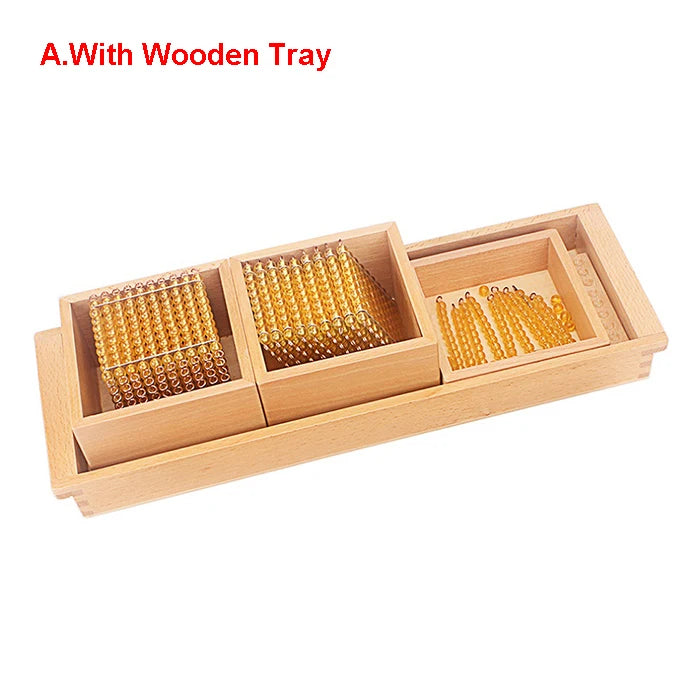 Montessori Math Educational Toys Gold Beads Material Symbols With Trays Kids 5 Years Teaching Toys Students Learning Arithmetic