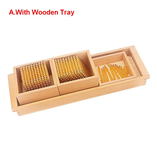 Montessori Math Educational Toys Gold Beads Material Symbols With Trays Kids 5 Years Teaching Toys Students Learning Arithmetic