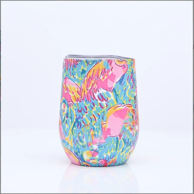 12OZ Wine seal Cover Custom Logo Mug Vacuum Insulated Thermos Garrafa Termica  Egg Shape Coffee Tumbler  Wine Beer  With Lid