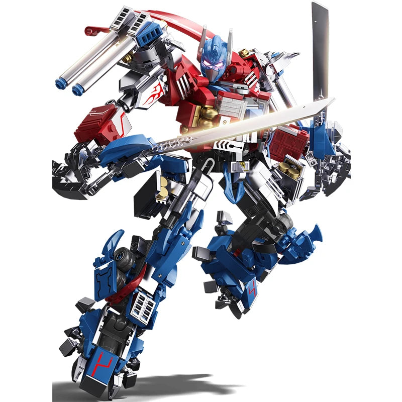 1013Pcs Mech Warrior Building Blocks Set, Truck Transformed Robot Model Kit, G1 Robot Hero, STEM Toy Gift for Boys Girls Adults