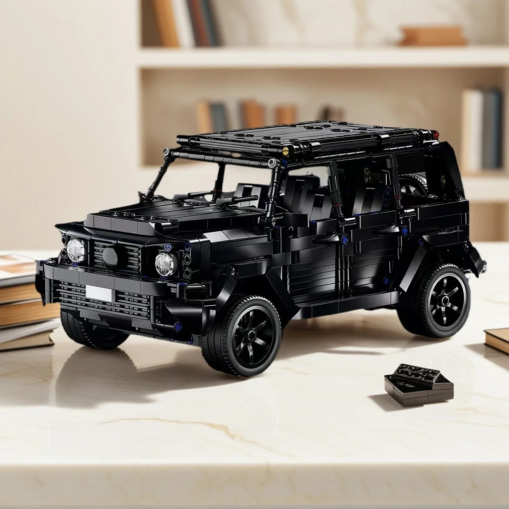 G-Class Style Black SUV Building Blocks, Technic Off-Road Jeep, DIY Assembly Bricks, STEM Educational Toy