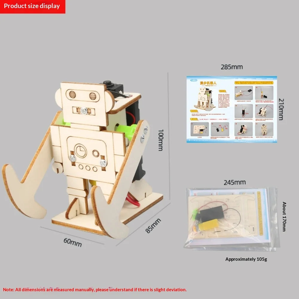 DIY Walking Robot Kit Kids STEM Educational Toy Science Experiment Handmade Assembly Puzzle for Elementary School