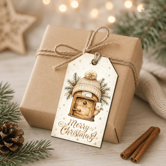 40pcs, Christmas Gingerbread Man Decorative Tags, Holiday Gift Labels, Party Decorations, Handmade Packaging Accents, Jute Rope