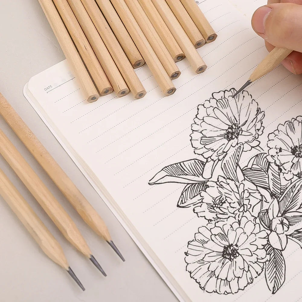 HB Natural Hexagon Wooden Lead Pencils Student Children Painting Drawing Sketch Writing Pencil School Office Stationary