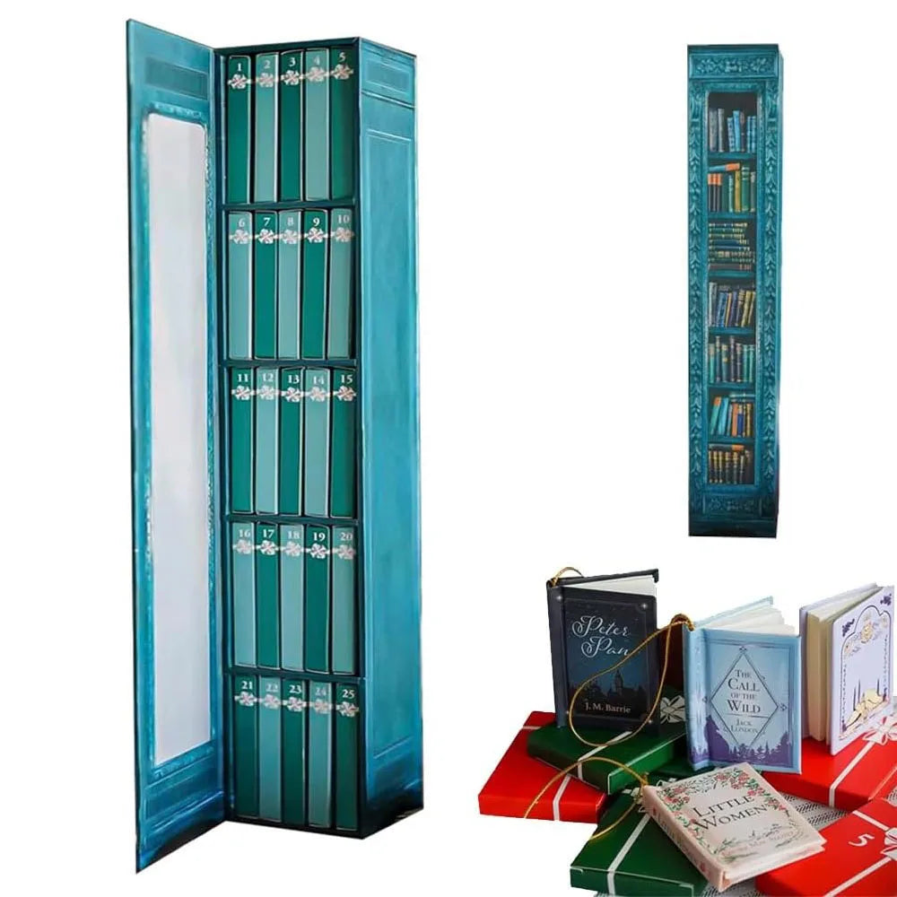 1/2Pcs Mini Book Ornament Advent Calendar 2025, Advent Calendar with 24 Books Gift for Christmas Halloween Holiday Decoration