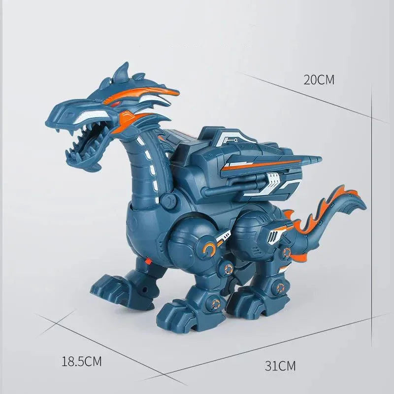 Mechanical Dinosaur Simulation Fire Spray Cool Lights Children Entertainment Toys Electric Walking Dinosaur Model Toys for Boys