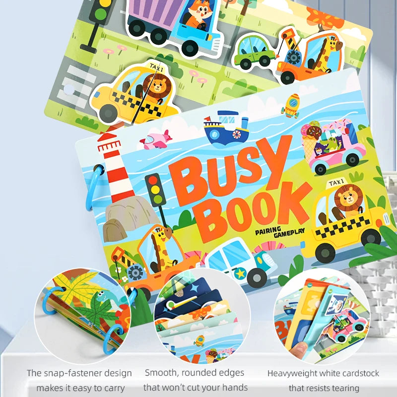 Busy Book for Toddlers Montessori Quiet Book Kids Early Educational Toy Matching Game Preschool Learning Activity Book
