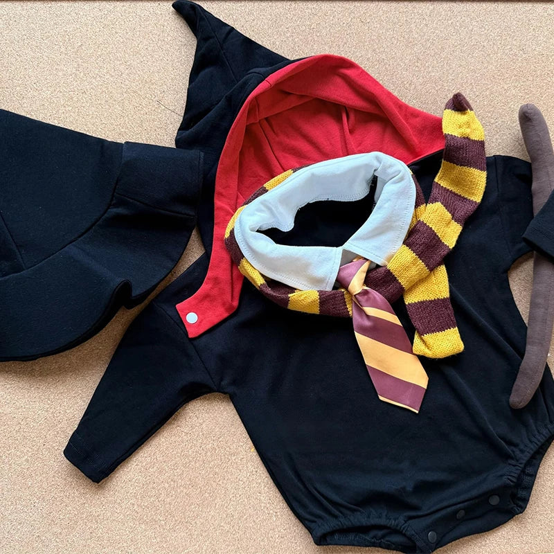 Infant Boy Magic School Uniform Halloween Fancy Dress Up Baby Girl Wizard Witch Costume