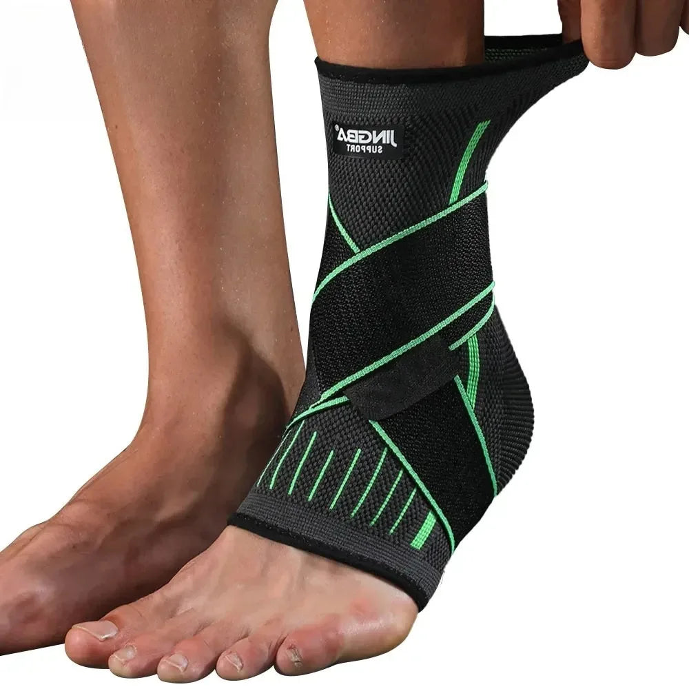 1 Pcs Ankle Brace Compression Sleeve, Adjustable Ankle Support Strap for Sprained, Plantar Fasciitis, Injury Recovery, Running