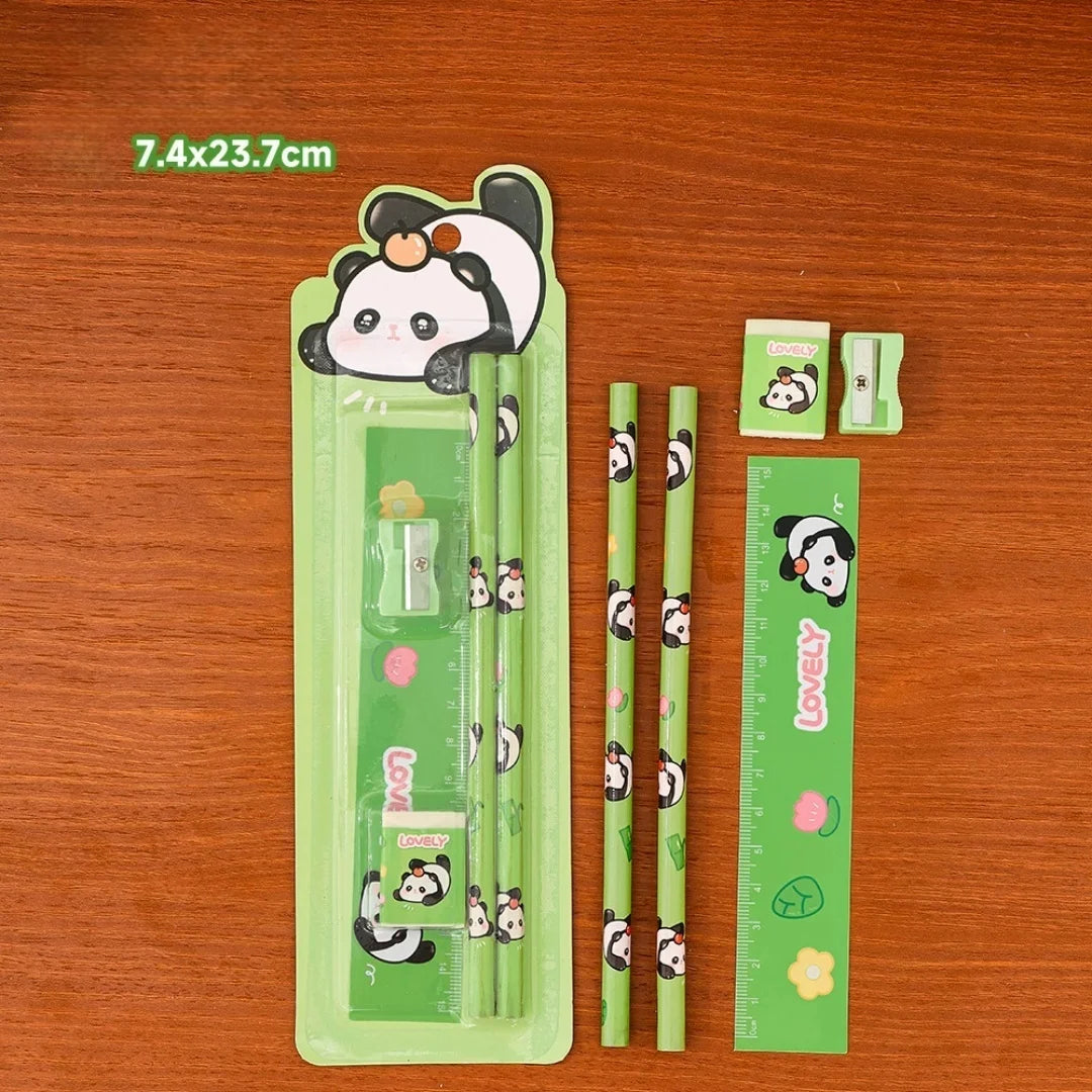 5Pcs Cartoon Stationery Set Christmas Gift Children Writing Tools Learning Supplies Prizes Gift Office School Art Drawing Pencil