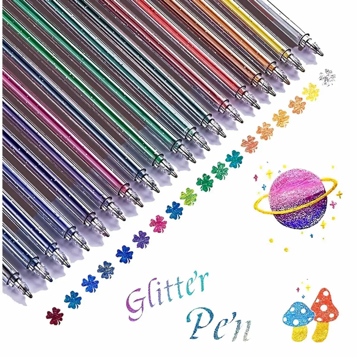 Glitter Gel Pens – 1.0mm Metallic Pens for Cardstock & Coloring, 8–60 Colors