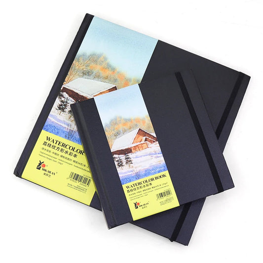 Square Watercolor Book – 230gsm Medium Coarse Grain Paper in 4 Sizes