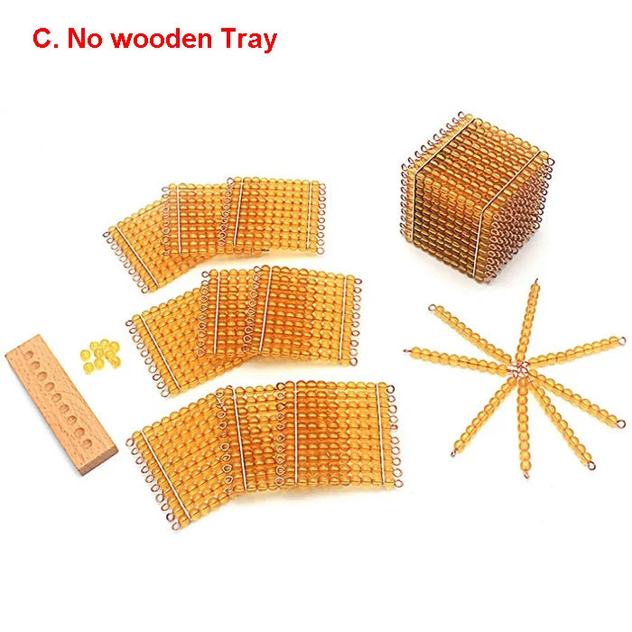 Montessori Math Educational Toys Gold Beads Material Symbols With Trays Kids 5 Years Teaching Toys Students Learning Arithmetic