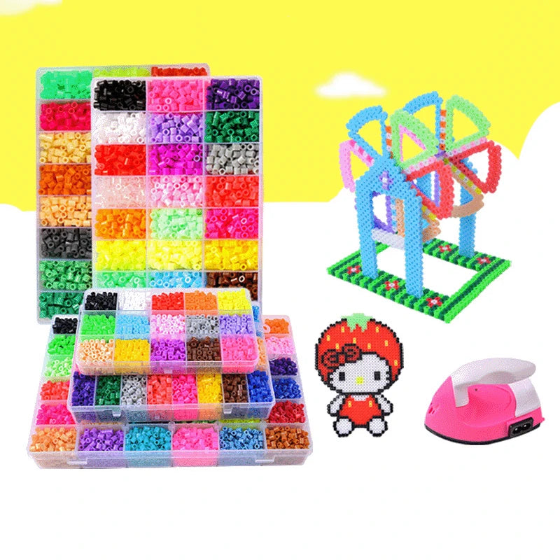 24/72 colors box set hama beads toy 2.6/5mm perler educational Kids 3D puzzles diy toys fuse beads pegboard sheets ironing paper