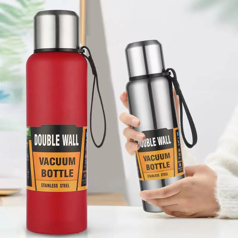 High Quality Large Capacity Stainless Steel Thermos Portable Vacuum Flask Insulated Tumbler with Rope Thermo Bottle 500/750ml