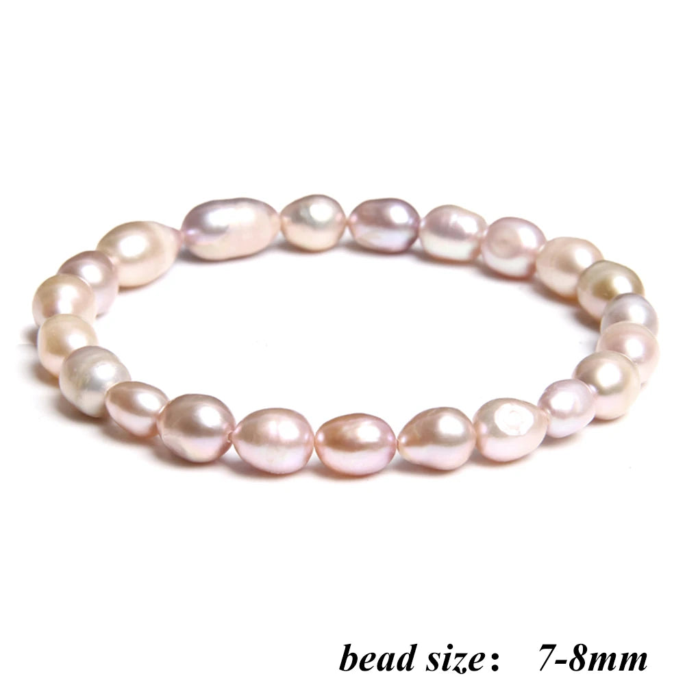 2024 New Natural Freshwater Pearl Stretch Bracelet Elegant Retro Female Pearl Bracelet High Quality Jewelry Gift For Women